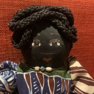 Hand sewn brown skin rag doll